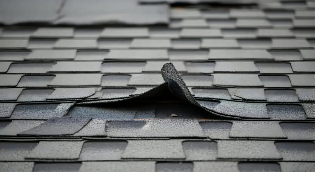 Damaged Asphalt Shingle on a Roof