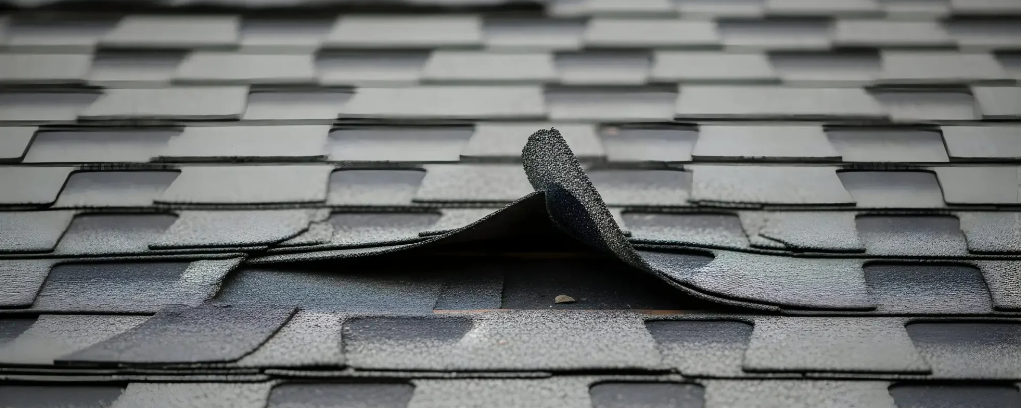 Damaged Asphalt Shingle on a Roof